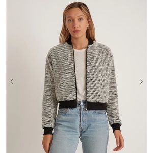NWOT XS Marine Layer Birdseye bomber in white